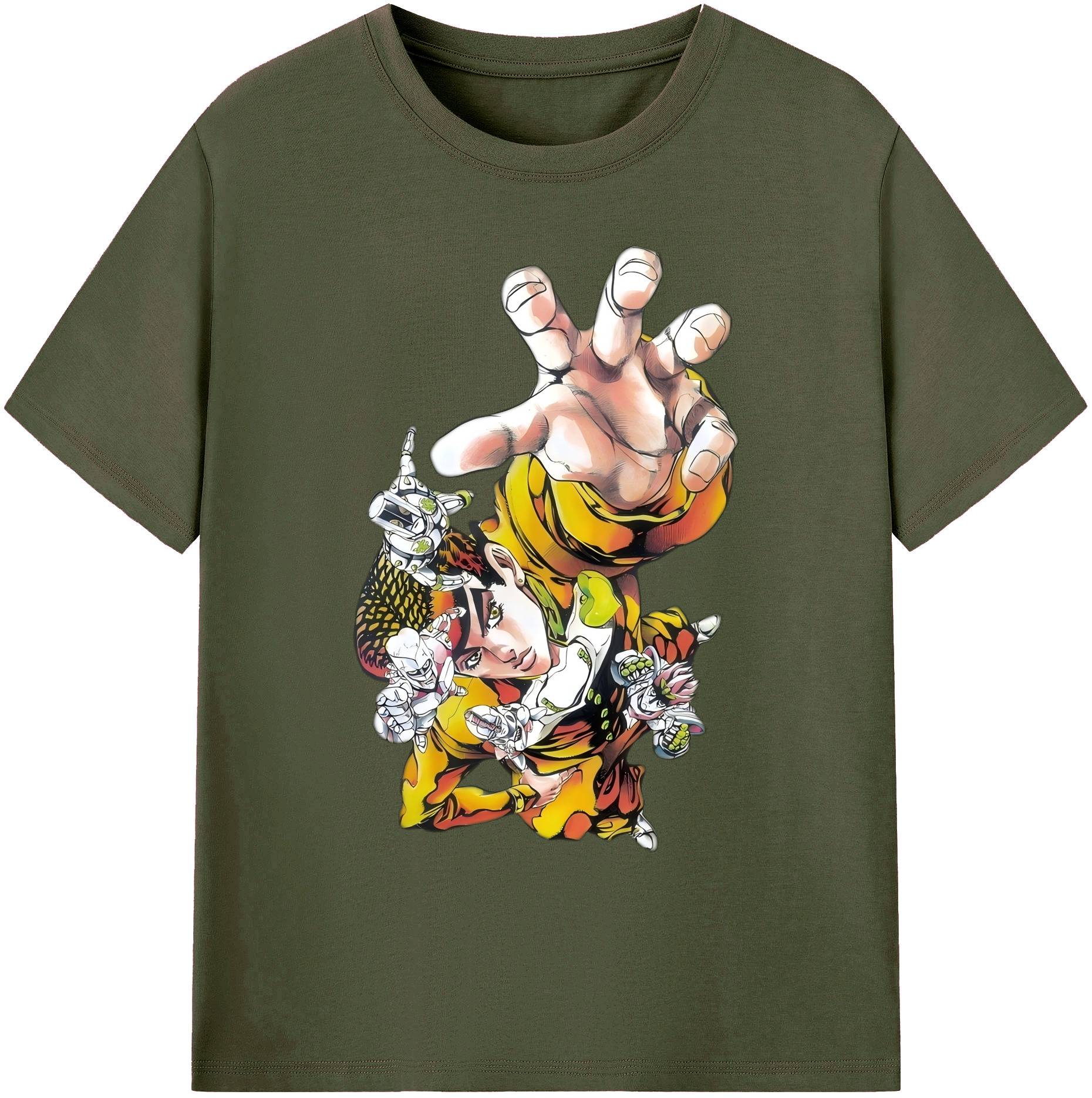 （画像用） ジョジョの奇妙な冒険 ひがしかた じょうすけ JoJo's Bizarre Adventure Higashikata Josuke 綿100％ メンズ半袖Tシャツ｜肌触りやわらか＆通気性